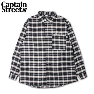 画像1: 【送料無料】CAPTAIN STREET CAPTAINST CHECK L/S シャツ BLACK キャプテンストリート