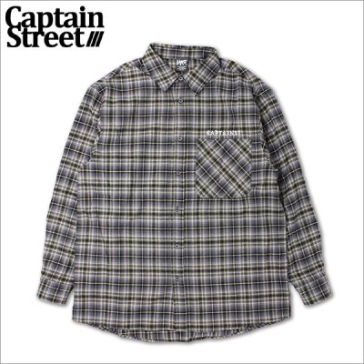 画像1: 【送料無料】CAPTAIN STREET CAPTAINST CHECK L/S シャツ GRAY キャプテンストリート