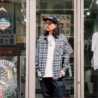 画像2: 【送料無料】CAPTAIN STREET CAPTAINST CHECK L/S シャツ GRAY キャプテンストリート