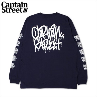 画像1: CAPTAIN STREET Tag L/S Tシャツ NAVY キャプテンストリート