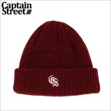 CAPTAIN STREET Classic CS ニットキャップ BURGUNDY キャプテンストリート