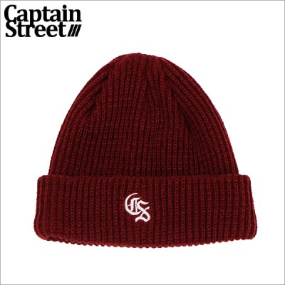 画像1: CAPTAIN STREET Classic CS ニットキャップ BURGUNDY キャプテンストリート
