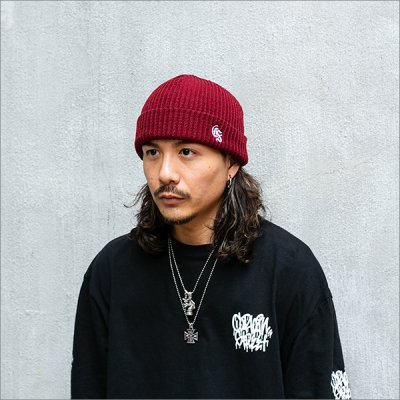 画像2: CAPTAIN STREET Classic CS ニットキャップ BURGUNDY キャプテンストリート