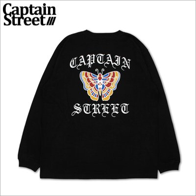 画像1: CAPTAIN STREET Butterfly L/S Tシャツ BLACK キャプテンストリート