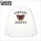 CAPTAIN STREET Butterfly L/S Tシャツ WHITE キャプテンストリート
