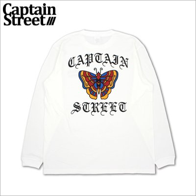画像1: CAPTAIN STREET Butterfly L/S Tシャツ WHITE キャプテンストリート