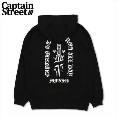 画像1: 【送料無料】CAPTAIN STREET Dagger P/Oパーカー BLACK キャプテンストリート