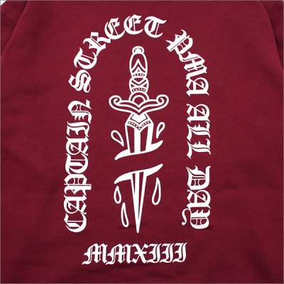 画像5: 【送料無料】CAPTAIN STREET Dagger P/Oパーカー BURGUNDY キャプテンストリート