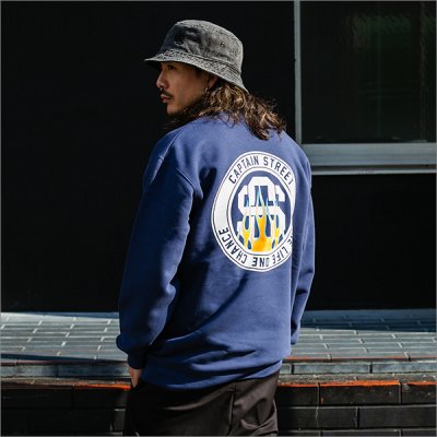 画像3: 【送料無料】CAPTAIN STREET Flame eighty クルーネックスウェット INDIGO キャプテンストリート