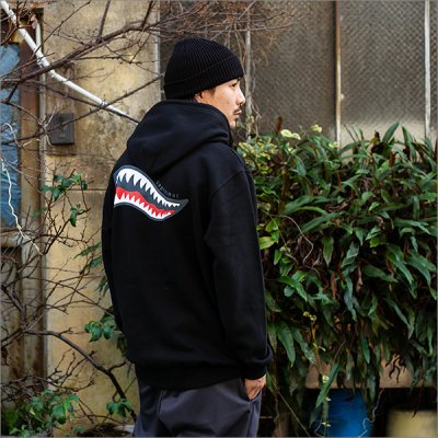 画像3: 【送料無料】CAPTAIN STREET Shark Mouth P/Oパーカー BLACK キャプテンストリート