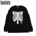 CAPTAIN STREET Bone L/S Tシャツ BLACK キャプテンストリート