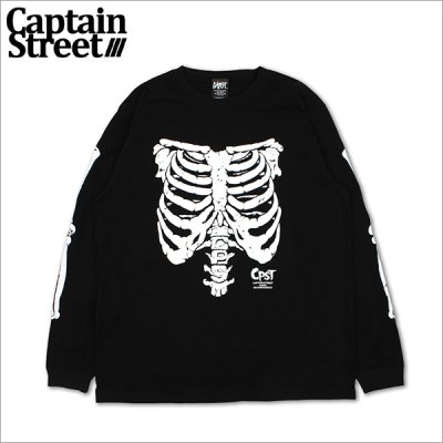 画像1: CAPTAIN STREET Bone L/S Tシャツ BLACK キャプテンストリート
