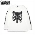 CAPTAIN STREET Bone L/S Tシャツ WHITE キャプテンストリート