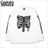 CAPTAIN STREET Bone L/S Tシャツ WHITE キャプテンストリート