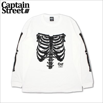 画像1: CAPTAIN STREET Bone L/S Tシャツ WHITE キャプテンストリート