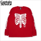 CAPTAIN STREET Bone L/S Tシャツ RED キャプテンストリート