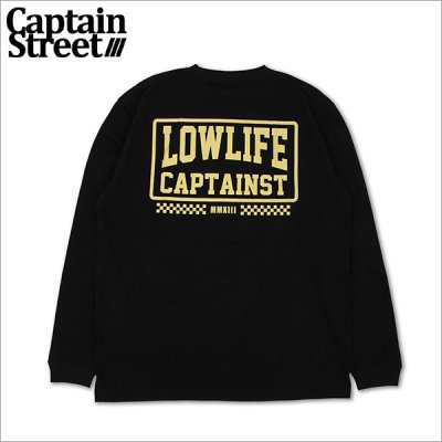 画像1: CAPTAIN STREET LOW LIFE L/S Tシャツ BLACK キャプテンストリート