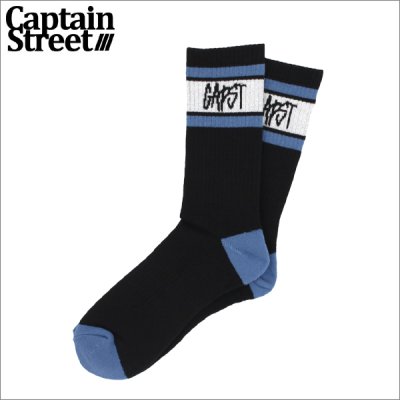 画像1: CAPTAIN STREET CAPST Logo SOCKS BLACK キャプテンストリート