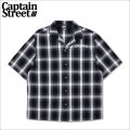 【送料無料】CAPTAIN STREET CRN Logo S/Sチェックシャツ BLACK キャプテンストリート