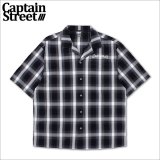 【送料無料】CAPTAIN STREET CRN Logo S/Sチェックシャツ BLACK キャプテンストリート