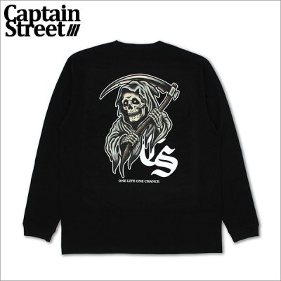 画像1: CAPTAIN STREET Reaper L/S Tシャツ BLACK キャプテンストリート