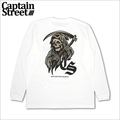 画像1: CAPTAIN STREET Reaper L/S Tシャツ WHITE キャプテンストリート