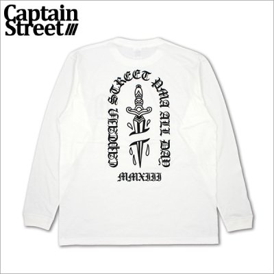 画像1: CAPTAIN STREET Dagger L/S Tシャツ WHITE キャプテンストリート