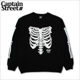 【送料無料】CAPTAIN STREET Bone クルーネックスウェット BLACK キャプテンストリート