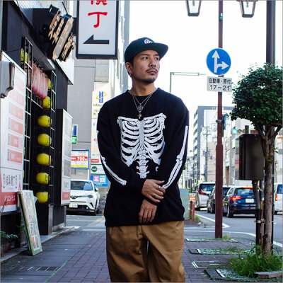 画像2: 【送料無料】CAPTAIN STREET Bone クルーネックスウェット BLACK キャプテンストリート