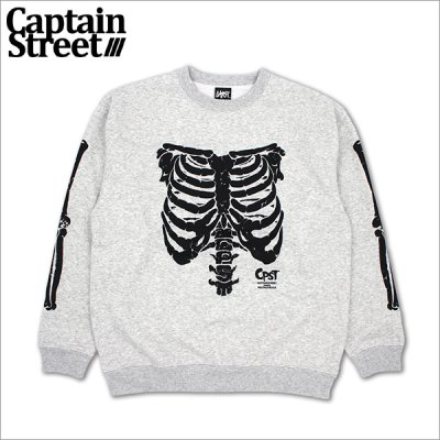 画像1: 【送料無料】CAPTAIN STREET Bone クルーネックスウェット ASH キャプテンストリート