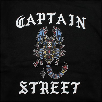 画像5: 【送料無料】CAPTAIN STREET Scorpion P/Oパーカー BLACK キャプテンストリート