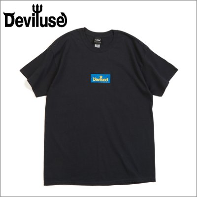 画像1: Deviluse デビルユース Blue Box Logo Tシャツ BLACK