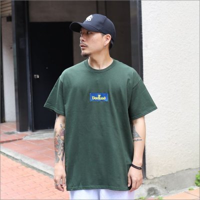 画像2: Deviluse デビルユース Blue Box Logo Tシャツ GREEN