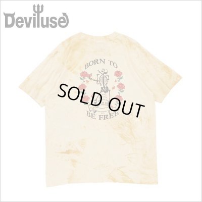 画像1: 【40％OFF】Deviluse デビルユース Born to Be Free Tシャツ YELLOW TIEDYE
