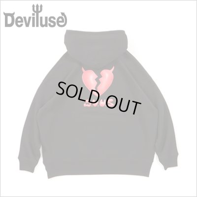 画像1: 【送料無料】Deviluse デビルユース Plump Heart P/Oパーカー BLACK