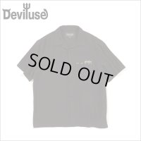 【送料無料】Deviluse デビルユース Leopard Open Collar S/Sシャツ BLACK