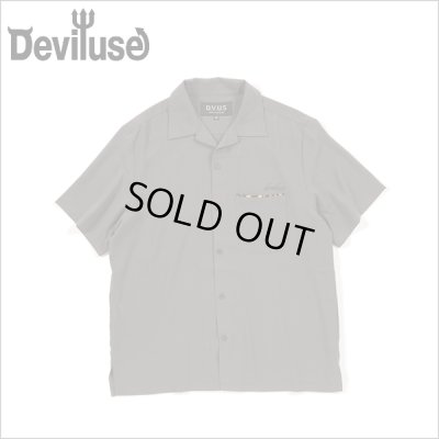 画像1: 【送料無料】Deviluse デビルユース Leopard Open Collar S/Sシャツ SILVER