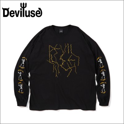 画像1: Deviluse デビルユース Lightning L/S Tシャツ BLACK