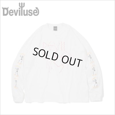 画像1: Deviluse デビルユース Lightning L/S Tシャツ WHITE
