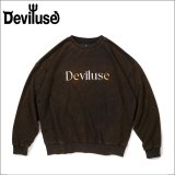 【送料無料】Deviluse デビルユース Molding クルーネックスウェット Washed BLACK