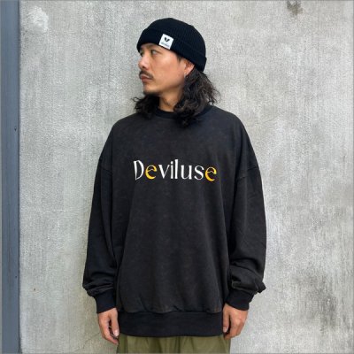 画像3: 【送料無料】Deviluse デビルユース Molding クルーネックスウェット Washed BLACK