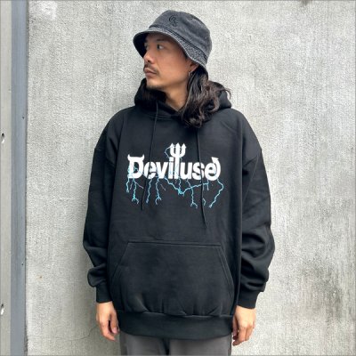 画像2: 【送料無料】Deviluse デビルユース Volt Logo P/Oパーカー BLACK