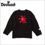 【送料無料】Deviluse デビルユース Prickly Flower Knit Crewneck BLACK