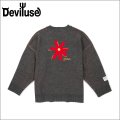 【送料無料】Deviluse デビルユース Prickly Flower Knit Crewneck CHARCOAL