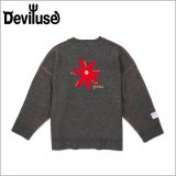 【送料無料】Deviluse デビルユース Prickly Flower Knit Crewneck CHARCOAL