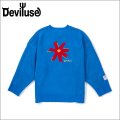 【送料無料】Deviluse デビルユース Prickly Flower Knit Crewneck BLUE