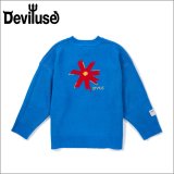 【送料無料】Deviluse デビルユース Prickly Flower Knit Crewneck BLUE