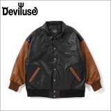 【送料無料】Deviluse デビルユース Varsity JKT BLACK/BROWN