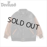 【送料無料】Deviluse デビルユース Varsity JKT BLACK/BROWN