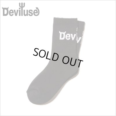 画像1: Deviluse デビルユース Logo Socks BLACK